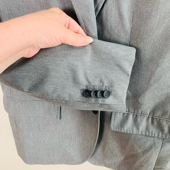 Banana Republic Sz 40R Non Iron Tailored Fit Sport Coat Blazer Jacket Blue - Picture 7 of 11